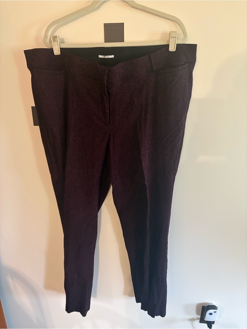 Lane Bryant Plum Textured Ankle Pants